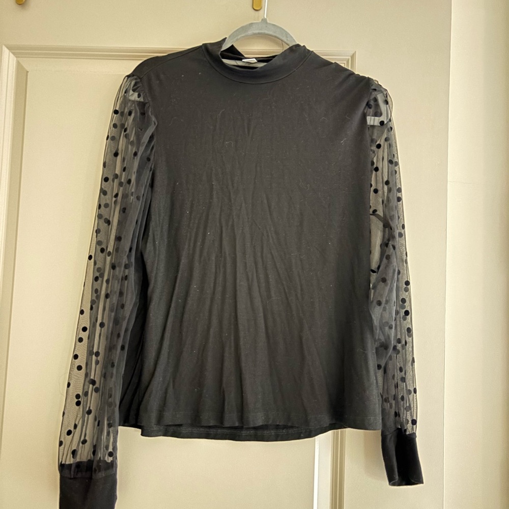 Elegant Black Sheer Sleeve Top